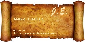 Jesko Evelin névjegykártya